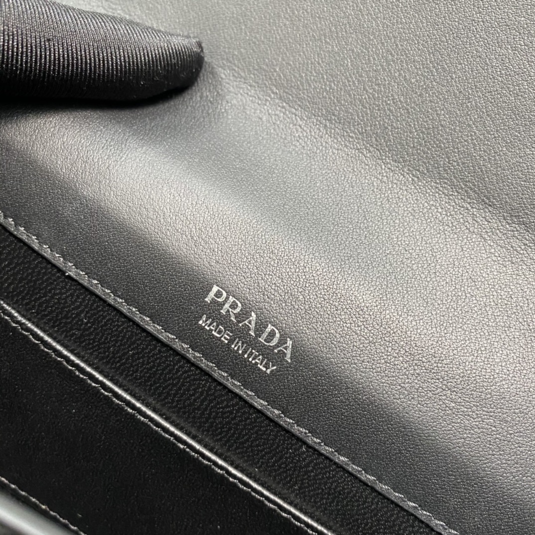 Prada Leather Mini Shoulder Bag Handbag Black 1BP020